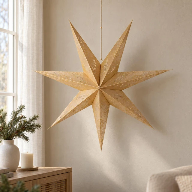 Christmas Gifts KOOPMAN DEKORATYVINIS POPIERIUS STAR 60CM AUKSAS