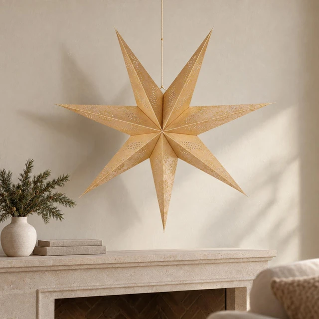 Christmas Gifts KOOPMAN DEKORATYVINIS POPIERIUS STAR 60CM AUKSAS