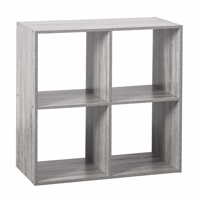 5five Simply Smart Dekoratyvinė lentyna, kvadratinė, pilka, 4 skyriai, 68 x 68 cm