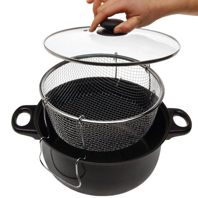 Excellent Houseware Kepimo puodas su stikliniu dangčiu, 26cm