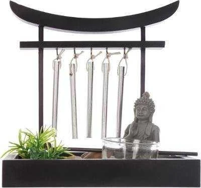 Atmosphera Dekoracija su Budos figūra ir varpeliais GARD ZEN, 15 x 12 x 16,5 cm, juoda
