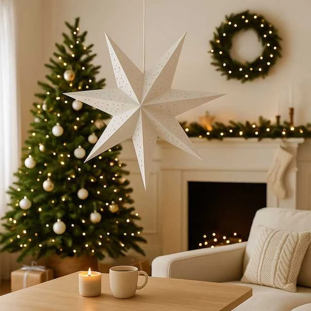 Christmas Decoration Sidabrinė Dekoratyvinė Žvaigždė 45 cm - Kalėdų Ornamentas