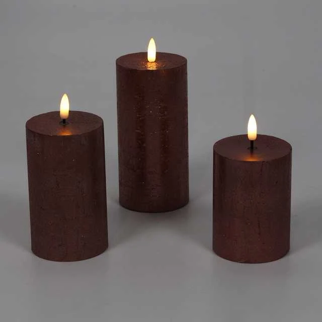 Home Styling Collection Dekoratyvinės LED žvakės Ø 7,5 cm, 3 vnt. rinkinys.