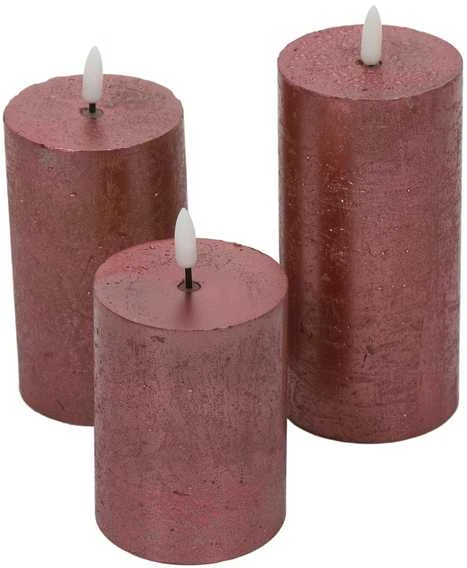 Home Styling Collection Dekoratyvinės LED žvakės Ø 7,5 cm, 3 vnt. rinkinys.