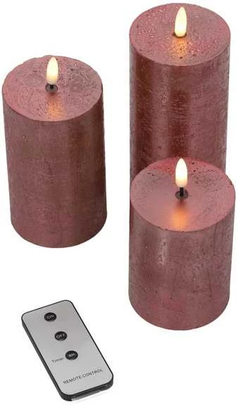 Home Styling Collection Dekoratyvinės LED žvakės Ø 7,5 cm, 3 vnt. rinkinys.