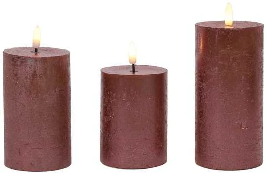 Home Styling Collection Dekoratyvinės LED žvakės Ø 7,5 cm, 3 vnt. rinkinys.