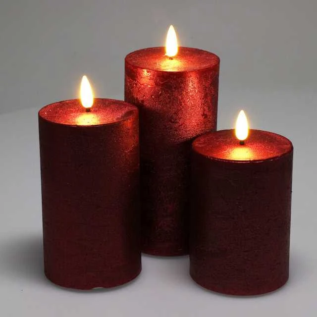 Home Styling Collection Dekoratyvinės LED žvakės Ø 7,5 cm, 3 vnt. rinkinys.