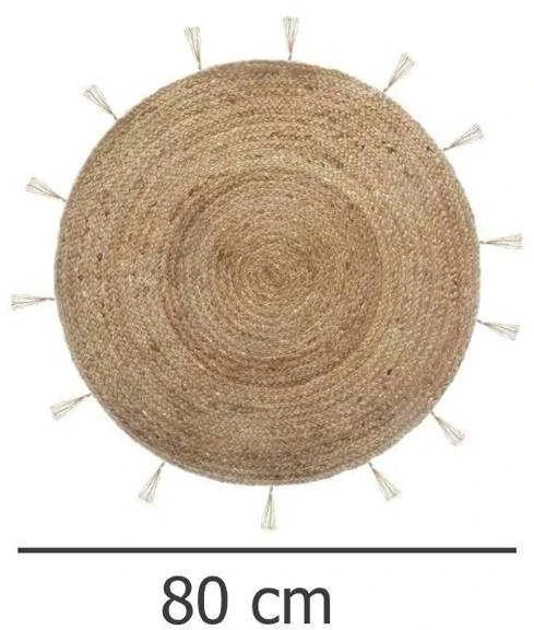 Dekoracja Domu Dekoratyvinis džiuto kilimas, Ø 80 cm, apvalus, su kutais
