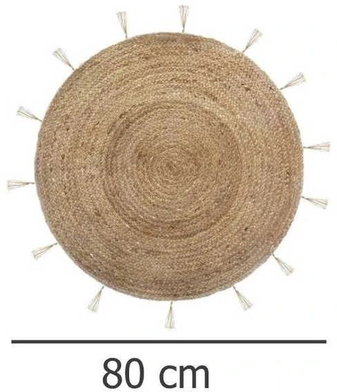 Dekoracja Domu Dekoratyvinis džiuto kilimas, Ø 80 cm, apvalus, su kutais