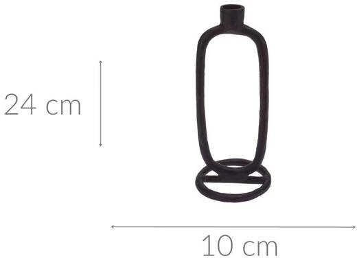 Home Styling Collection Žvakidė 24 cm juoda aliuminė