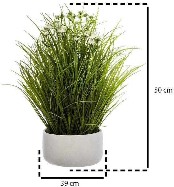 Dirbtinė dekoratyvinė žolė su žiedais 50 cm