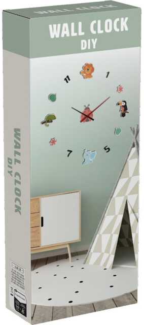 Kids Collection ZEGAR DIY TWORZYWO SZTUCZNE WIELKOLOROWY DO POKOJU DZIECKA 31 X 12 X 4 CM