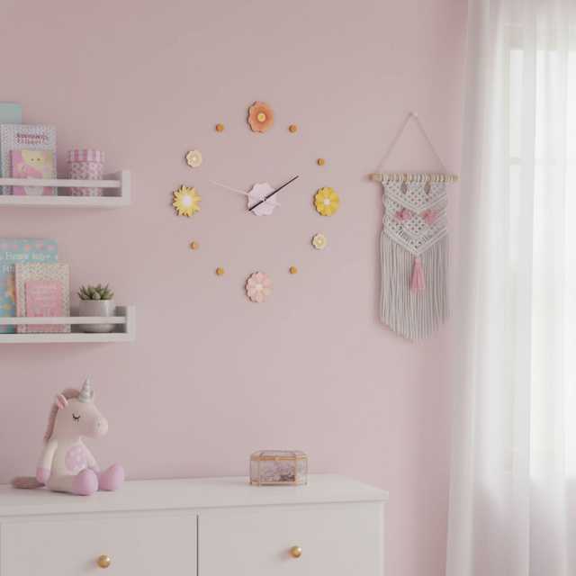 Kids Collection ZEGAR DIY WIELKOLOROWY DO POKOJU DZIECKA TWORZYWO SZTUCZNE 31 X 12 X 4 CM