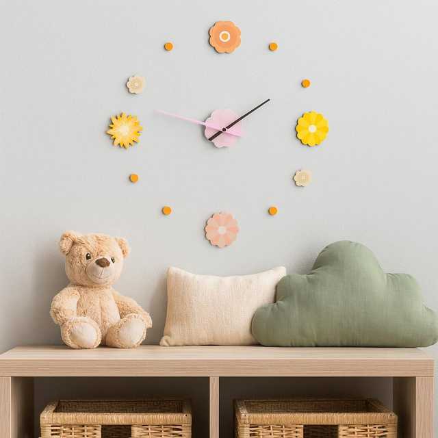 Kids Collection ZEGAR DIY WIELKOLOROWY DO POKOJU DZIECKA TWORZYWO SZTUCZNE 31 X 12 X 4 CM
