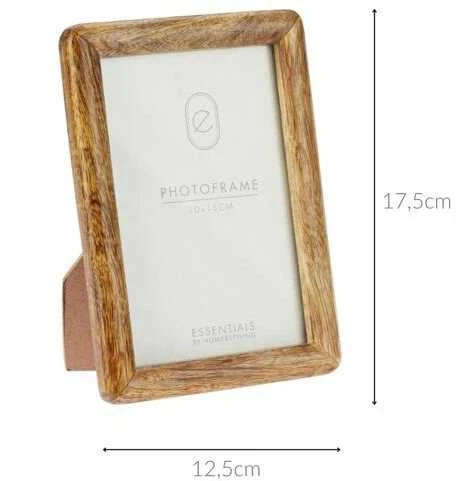 Home Styling Collection Medinis nuotraukų rėmelis, stovimas, pagamintas iš mango medienos, 23 x 2 x 28 cm