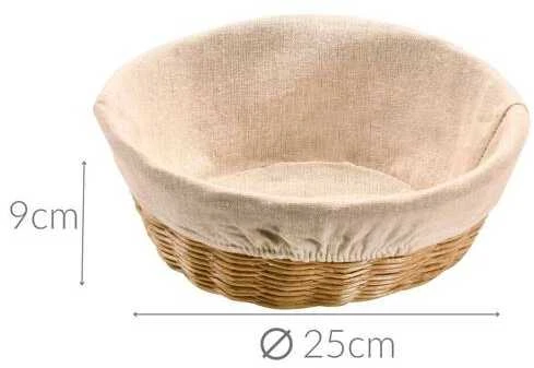 Duonos krepšelis su medžiaginiu paminkštinimu, Ø 25 cm, Kesper