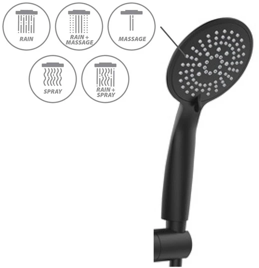 YOUNG shower set with 5-stage water flow adjustment, shower rail 75–120 cm, WENKO