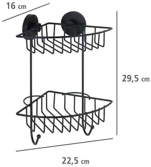 Dušo lentyna BARI Vacuum-Loc, dvipusė, metalinė, juoda, WENKO