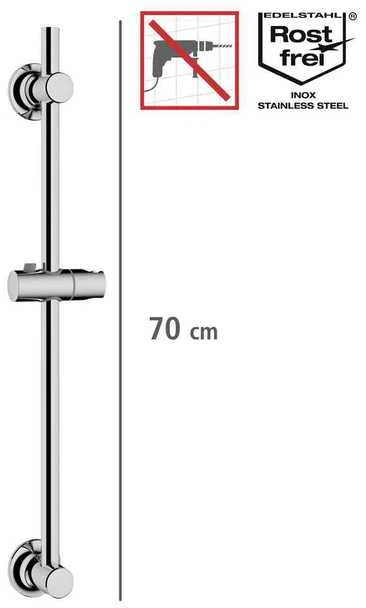Dušo strypas su tvirtinimu be gręžimo, 70 cm, WENKO