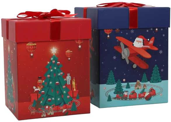 Home Styling Collection Dvi dovanų dėžutės su Kalėdų Senelio motyvu, 26 ir 23 cm