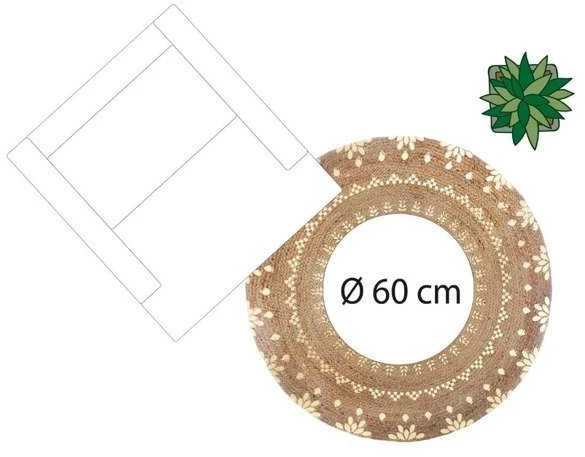 Kilimas D115 cm mandalos raštas (džiutas) Atmosphera 164096