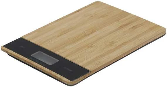 Excellent Houseware Virtuvinės svarstyklės elektroniczna płaska bambusowa 5kg