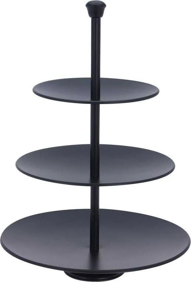 Serviravimo stovas Excellent Houseware, 3 aukštų, juodas, 36,5 cm aukščio