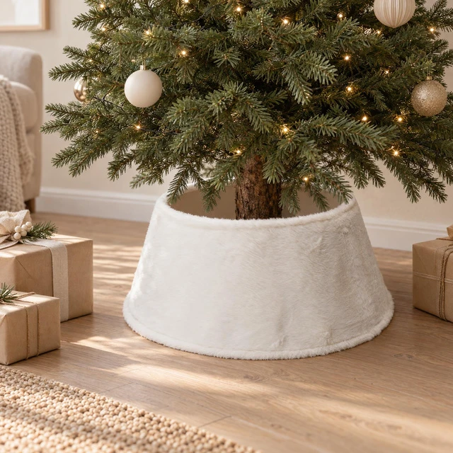 Mondex Faux fur Christmas medžio mat, 55 x 55 cm