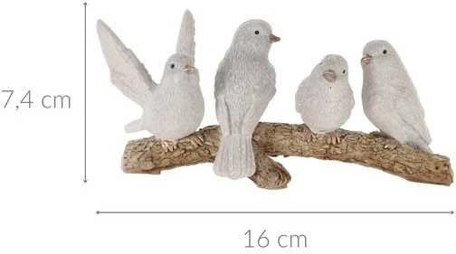 Saska Christmas Figūrėlė dekoratyviniai paukščiai ant šakos, 16 cm