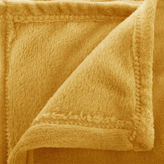 Dekoracja Domu Fleece antklodė UNI 180 x 230 cm, spalva geltona
