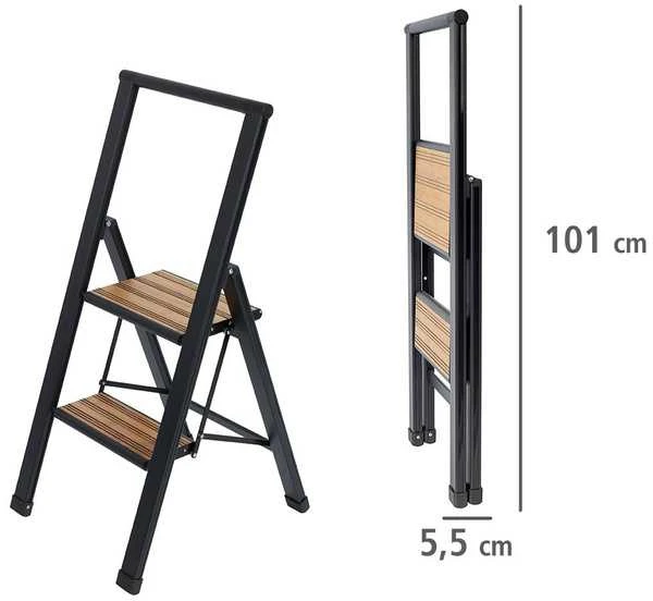 Folding ladder juodas, 2 degrees, WENKO