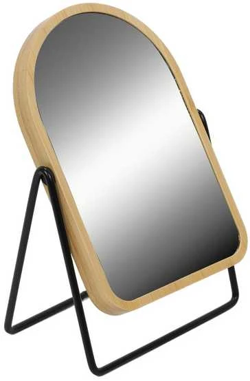 Frame Makiažo veidrodis bambukiniame rėmelyje, didinantis, besisukantis