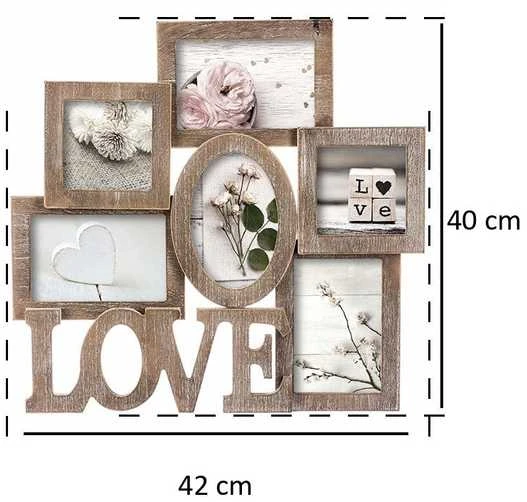 Nuotraukų rėmelis Atmosphera Frame Rėmelis šešioms nuotraukoms koliažo tipo romantiška dekoracija pakabinti ant sienos kambaryje