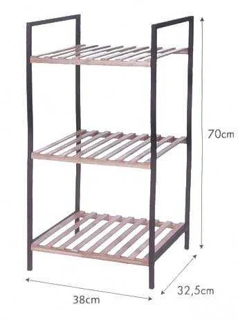 Excellent Houseware Vonios kambario lentyna bambukinis 3 aukštų 38x70x32,5 cm