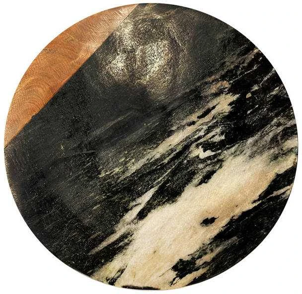 Secret De Gourmet GEOM HYGGE pasukamas padėklas, Ø 30 cm, marmuras, juodas