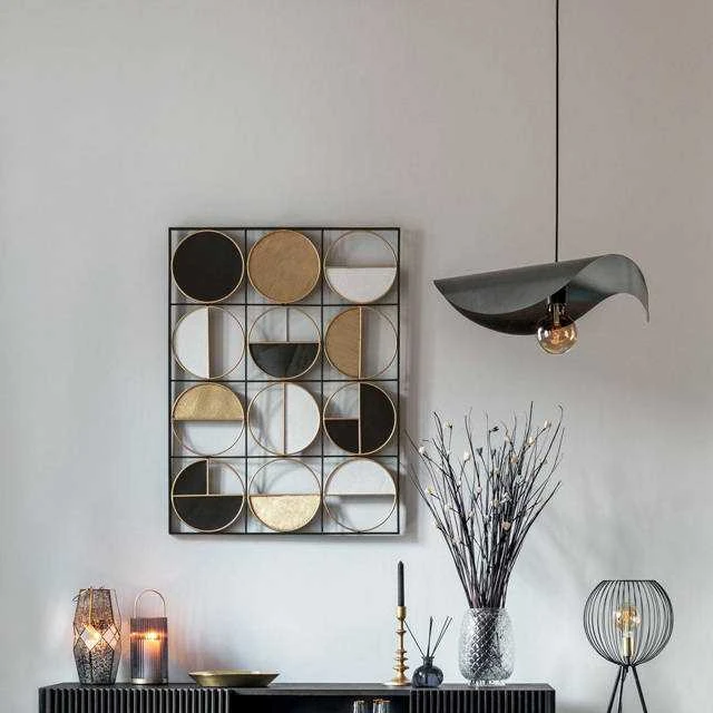 Atmosphera Geometrinė sienų apdaila iš metalo, 76 x 101 cm