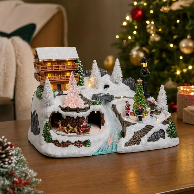 Dekoracja świąteczna Fééric Lights and Christmas Szopka bożonarodzeniowa Domek, su oświetleniem LED