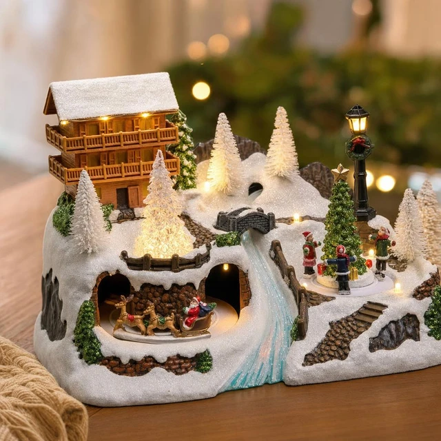 Dekoracja świąteczna Fééric Lights and Christmas Szopka bożonarodzeniowa Domek, su oświetleniem LED