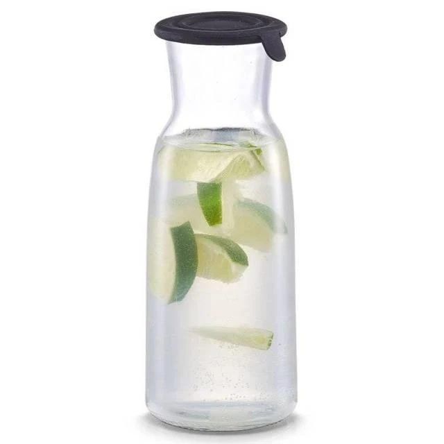 Zeller Stiklinis dekanteris su silikoniniu dangteliu, stiklainis, ąsotis, 700 ml, juodas