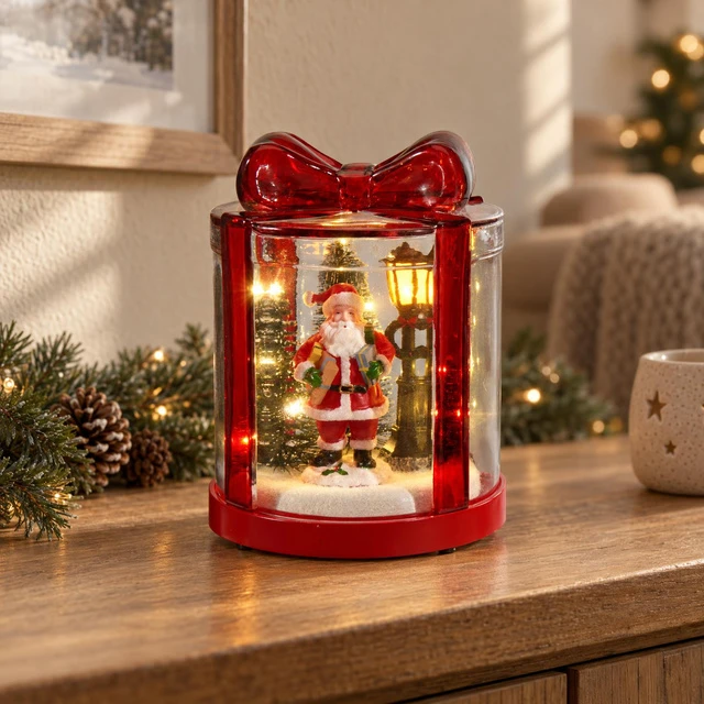 Stiklinė dovanų dėžutė su LED apšvietimu, 13 x 13 x 17 cm
