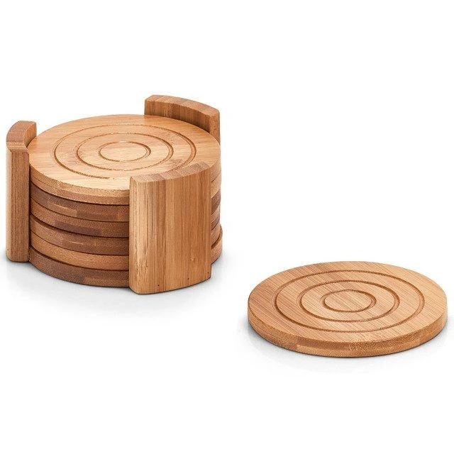 Bamboo Stiklinis stovas, padėklas, 100% bambukas - komplekte 7 elementai, ZELLER