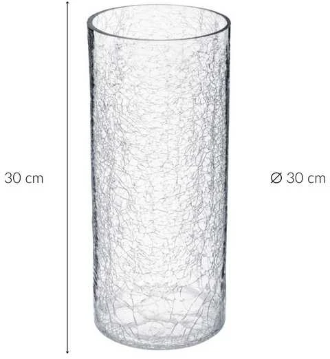 Glass vase, crackle motif, Atmosphera créateur d'intérieur, 30 cm