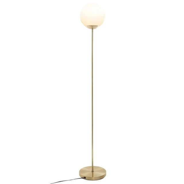 Dekoracja Domu Lamp Toršeras su apvaliu gaubtu, metalas, auksas, 134 cm