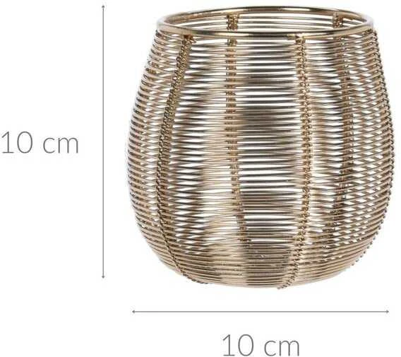 Art-Pol Metalinis arbatinės žvakių laikiklis, auksinis