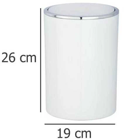Wenko Weko šiukšliadėžė su mygtuku 5L balta (23882)