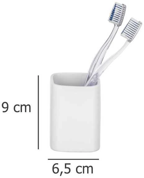 Indelis dantų šepetėliams ir pastai, elegantiškas keraminis puodelis HEXA - WENKO
