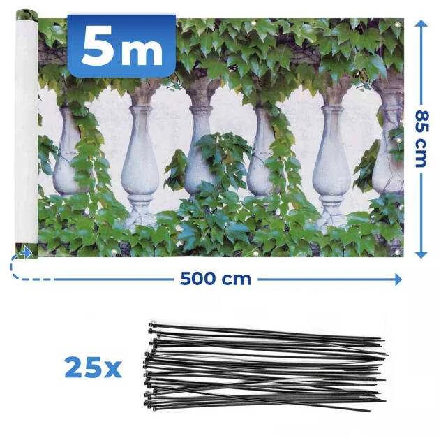 Maximex Ivy tvoros balkono uždangalas, 5 m x 85 cm