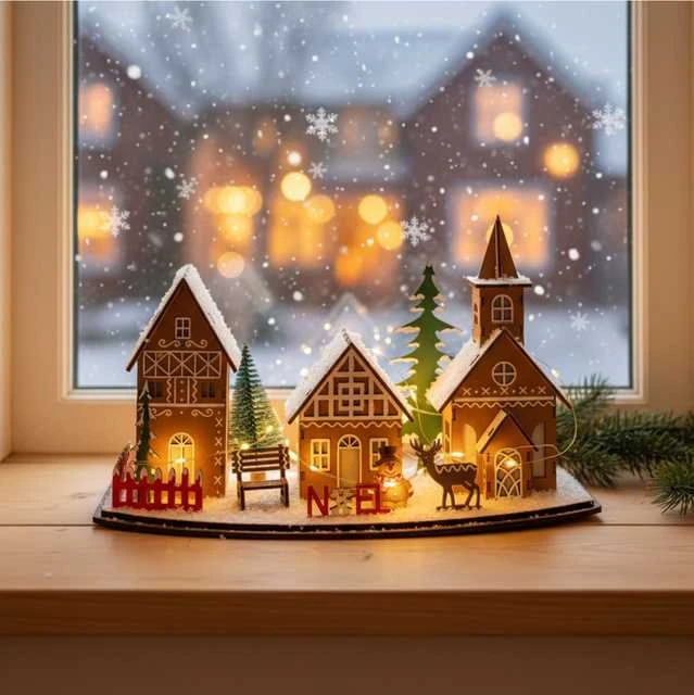 Fééric Lights and Christmas Kalėdinio miestelio žibintas, LED, 30 x 15 cm