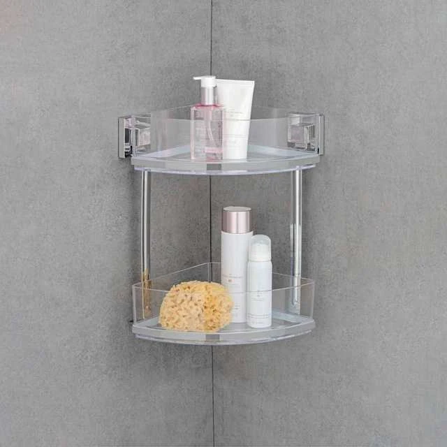 Kampinė lentyna vonios kambariui QUADRO, Vacuum-Loc, 2 lygių, WENKO
