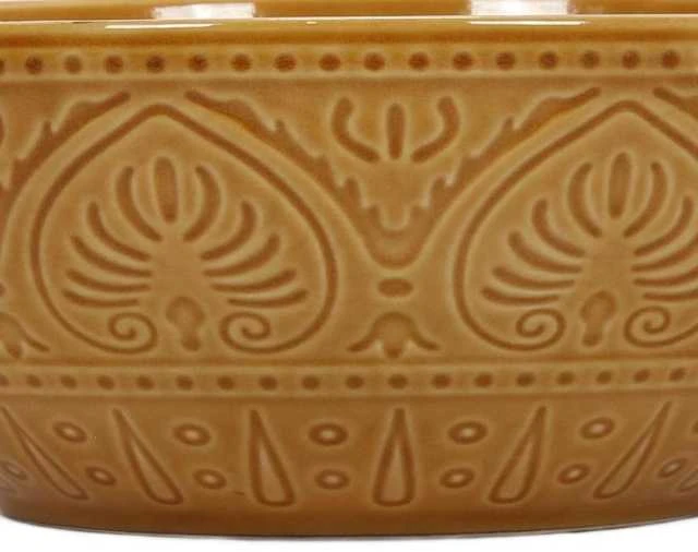 Keramikinio dubens ornamentai iš arti